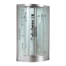 Parní sprchový box EAGO AWT DZ963F8 bílý 100×100