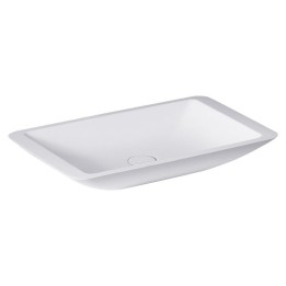 Umyvadlo StoneArt LC118 z minerálního kamene bílé 59×34 lesklé