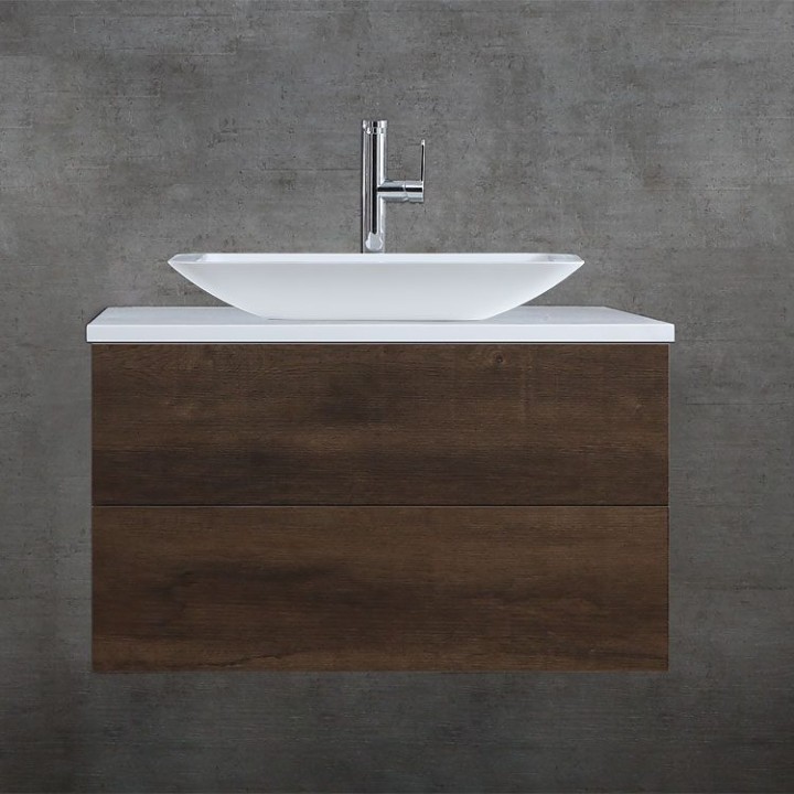 Umyvadlo StoneArt LC118 z minerálního kamene bílé 59×34 matné