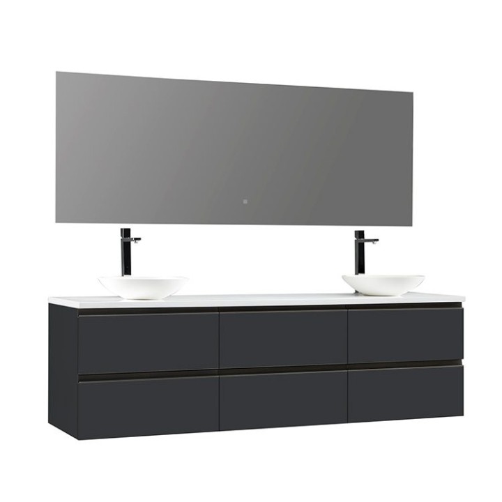 Koupelnový nábytek – set StoneArt Monte Carlo MC-1800pro-4 tmavě šedý 180×52