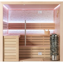 Finská sauna EAGO AWT E1602C hemlock 180×160 9 kW Cilindro