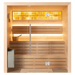 Finská sauna EAGO AWT B1624B hemlock 180×150 9 kW TheWall Bi-O