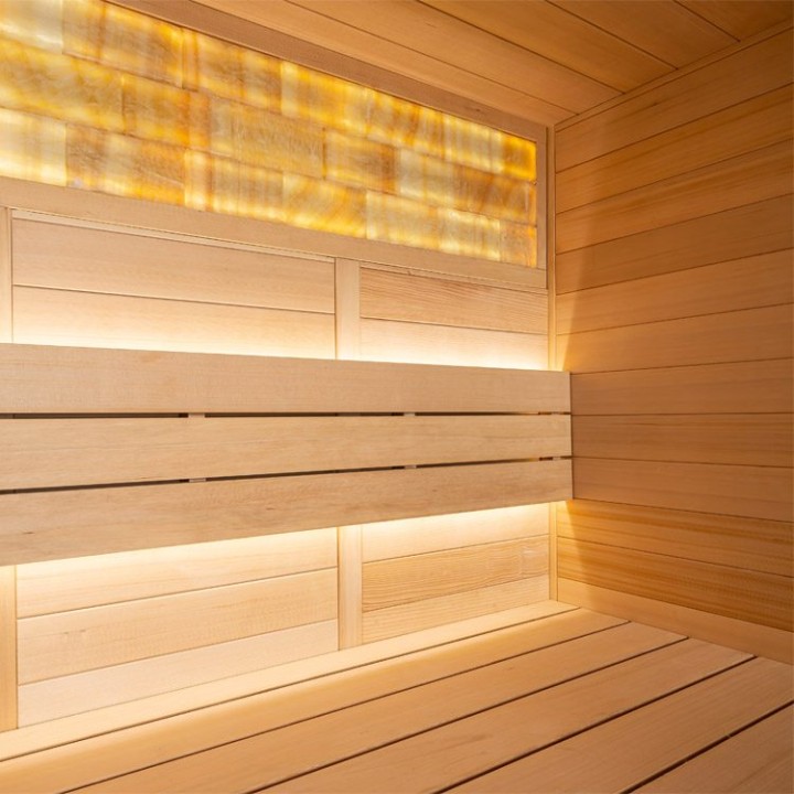 Finská sauna EAGO AWT E1624A hemlock 200×160 9 kW Cilindro