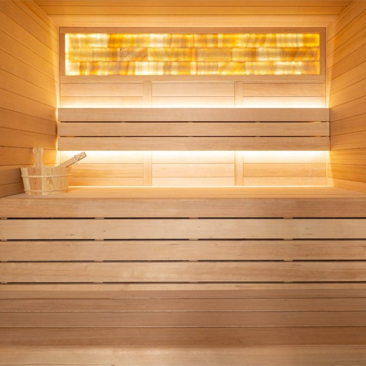 Finská sauna EAGO AWT E1624A hemlock 200×160 9 kW TheWall