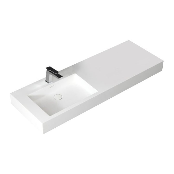 Umyvadlo StoneArt LP4514L z minerálního kamene bílé 140×48 matné