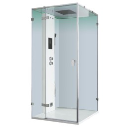 Parní sprchový box EAGO AWT LD108F15 bílý lesklý 90×90 levé provedení