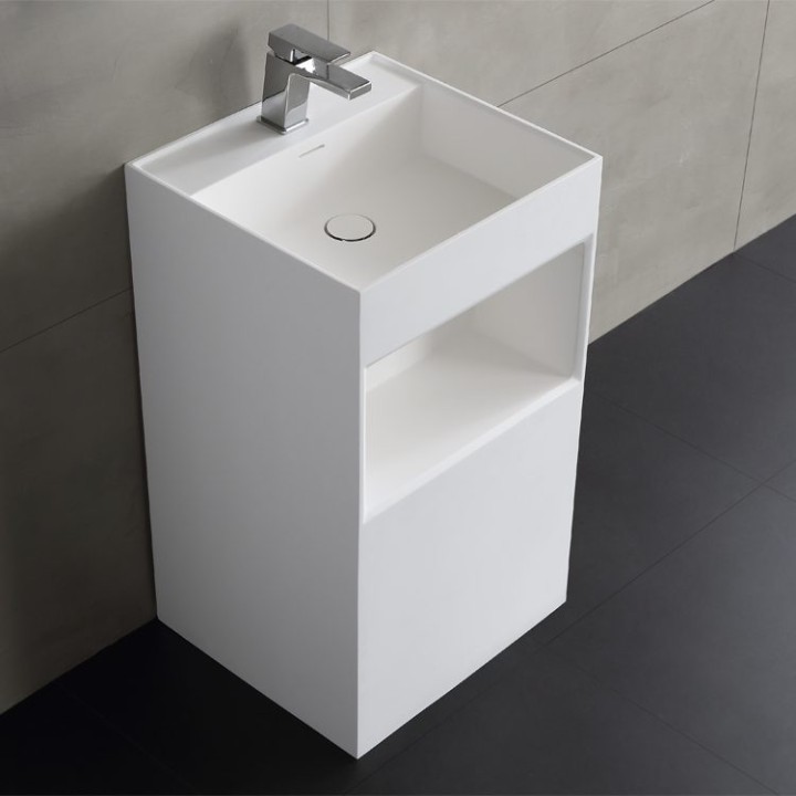 Volně stojící umyvadlo StoneArt LZ517 bílé 50×45 matné