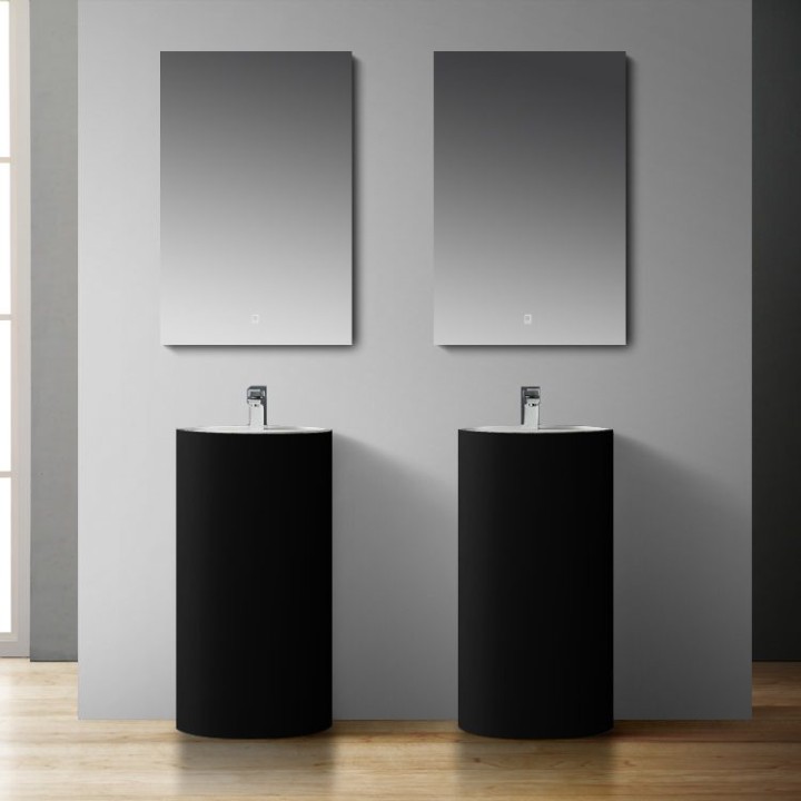 Volně stojící umyvadlo StoneArt LZ513 černobílé 45×45 matné