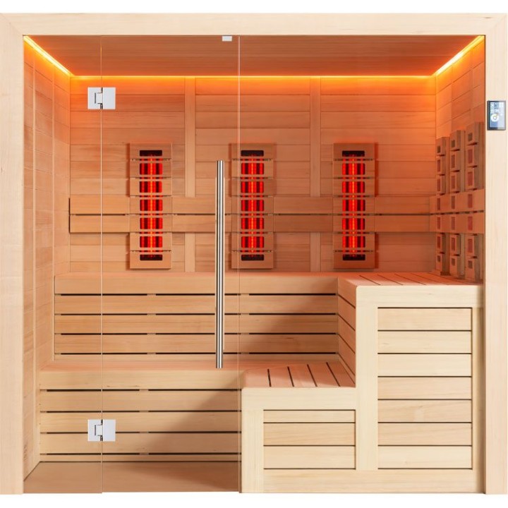 Finská sauna EAGO AWT E1613B-IR hemlock 200×180 bez kamen