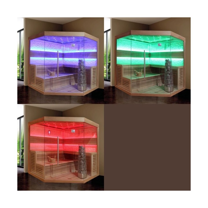 Luxusní finská sauna Bellagio E1242C Kiwi 180x180x216