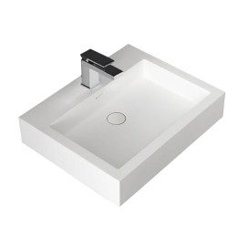 Umyvadlo StoneArt LP4506 z minerálního kamene bílé 60×48 matné
