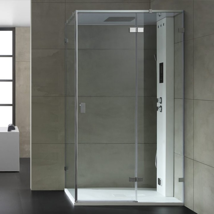 Parní sprchový box EAGO AWT LD107F15 bílý matný 120×90 pravé provedení