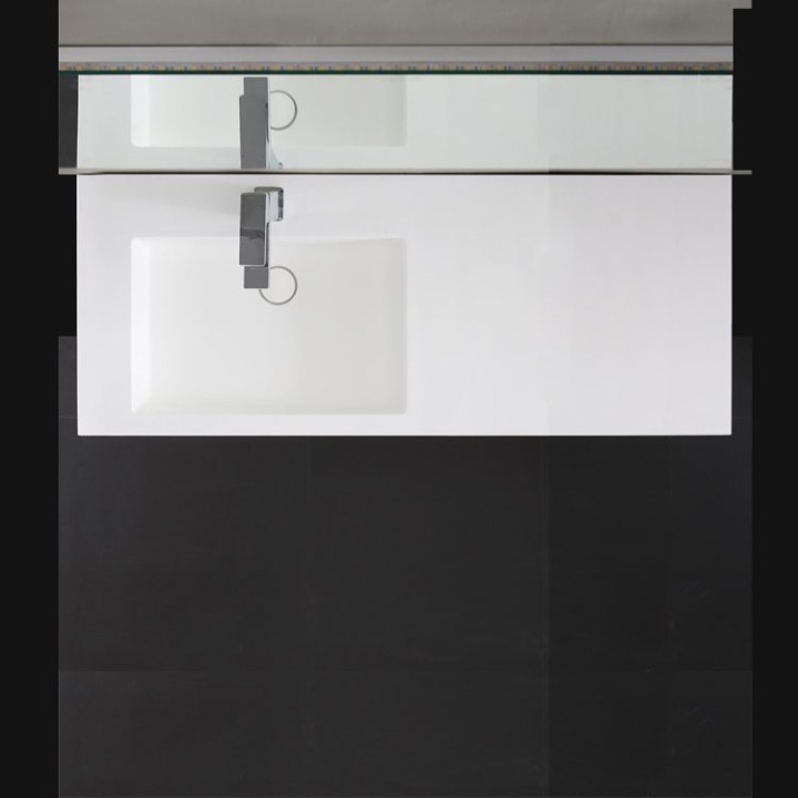 Umyvadlo StoneArt LP4512L z minerálního kamene bílé 120×48 matné