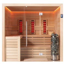 Finská sauna EAGO AWT E1612B-IR hemlock 200×170 9 kW Cilindro