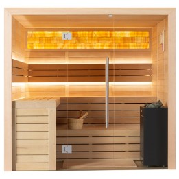 Finská sauna EAGO AWT B1622C hemlock 180×160 9 kW TheWall Bi-O