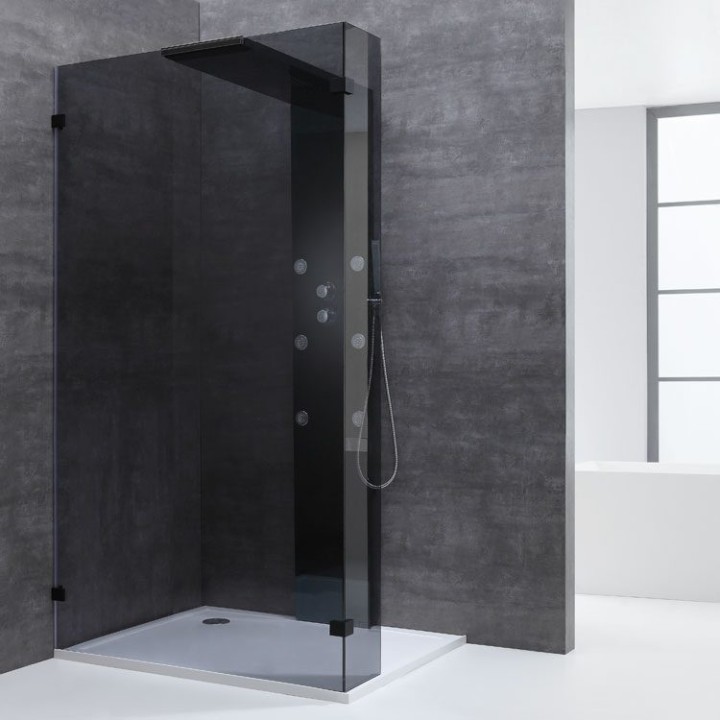 Walk-in sprchová zástěna EAGO AWT LY0901-B černá 90×210