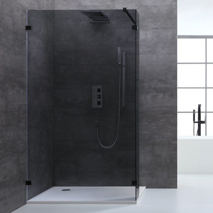 Walk-in sprchová zástěna EAGO AWT LY1401-B černá 140×210