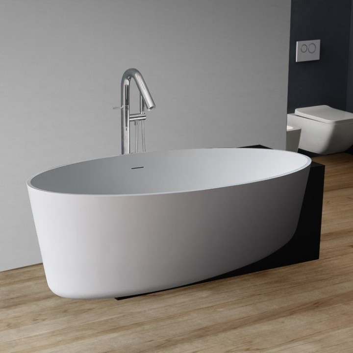 Volně stojící vana StoneArt BS-550 černobílá 170×93 matná