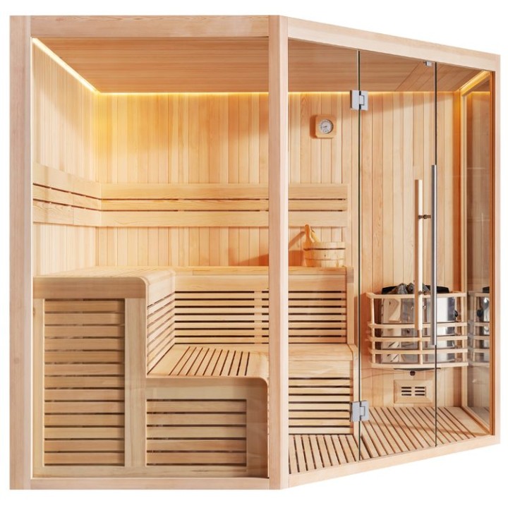 Finská sauna EAGO AWT E1806XL borovice 240×240 9 kW Cilindro