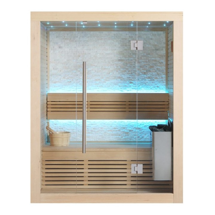 Finská sauna EAGO AWT B1103B hemlock 150×105 4,5 kW TheWall Bi-O