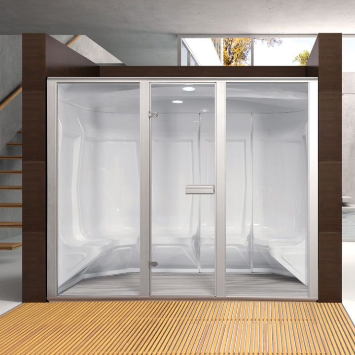 Parní sauna EAGO AWT S208A alu 250×131 10,8 kW Harvia