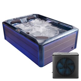 Venkovní vířivka EAGO AWT IN-704 s tepelným čerpadlem OceanWave 220×160 šedá