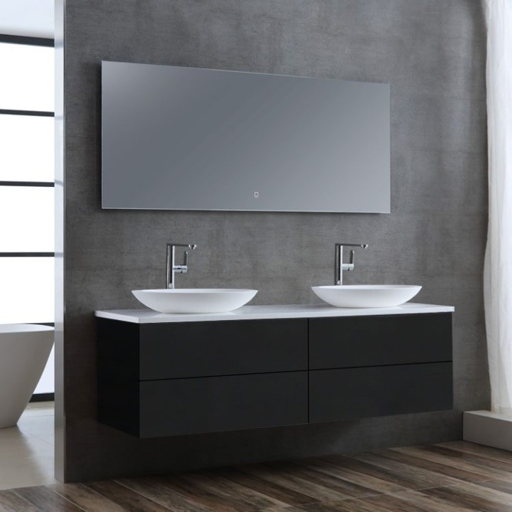 Koupelnový nábytek – set StoneArt Brugge BU-1601pro-3 tmavě šedý 160×50