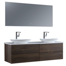 Koupelnový nábytek – set StoneArt Brugge BU-1601pro-3 dubový tmavý 160×50