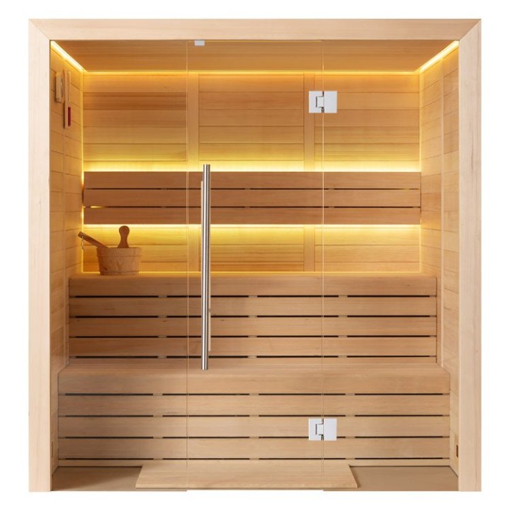 Finská sauna EAGO AWT E1614C hemlock 160×150 bez kamen