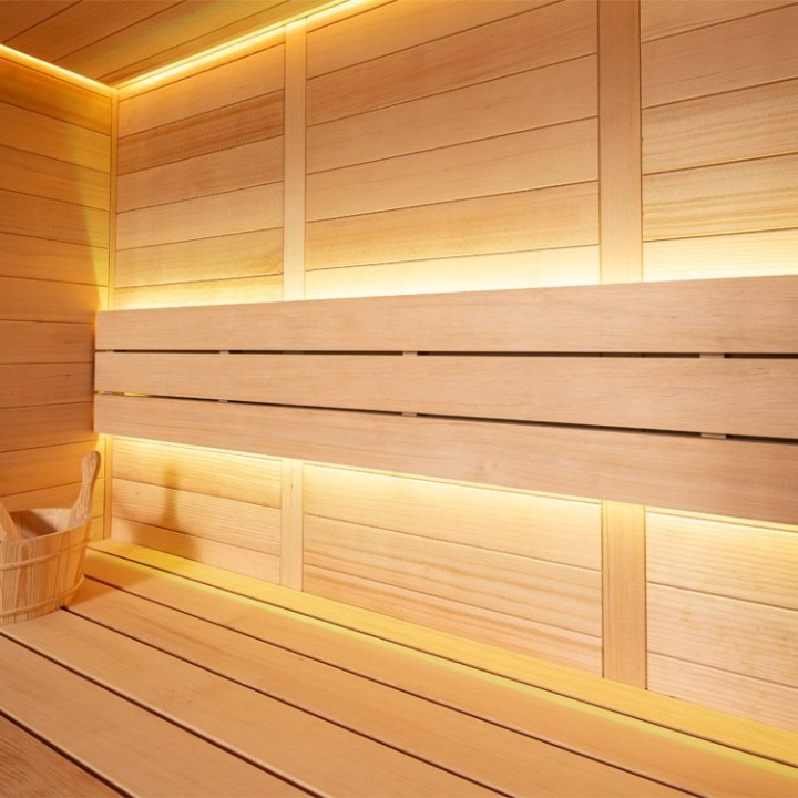 Finská sauna EAGO AWT E1614C hemlock 160×150 bez kamen
