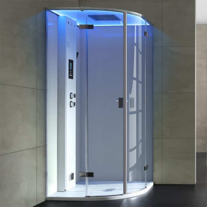 Parní sprchový box EAGO AWT LD210F15 bílý 90×90