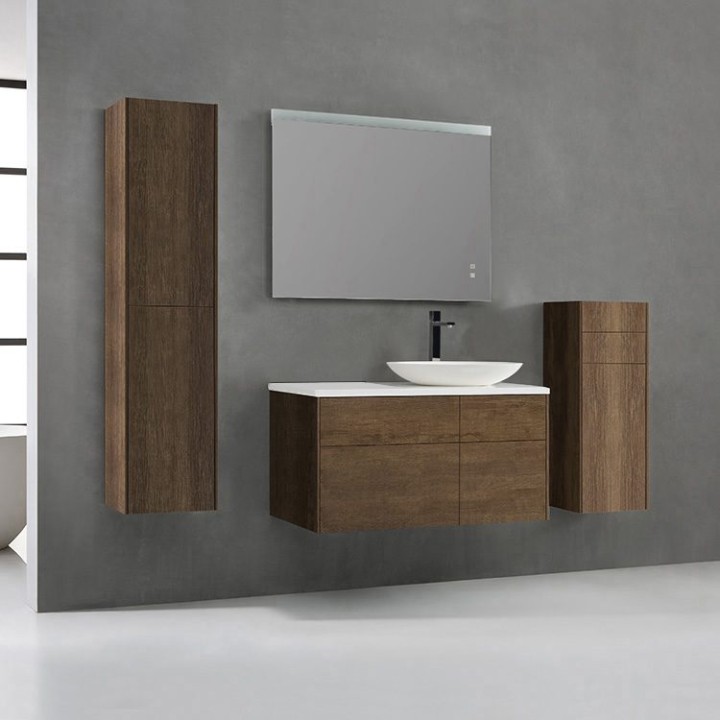 Koupelnová skříňka StoneArt Venice VE-1010pro-3 dubová tmavá 100×52 pravé provedení
