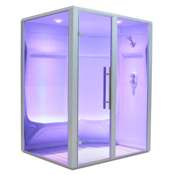 Parní sauna EAGO AWT S200A alu 161×131 pravé provedení