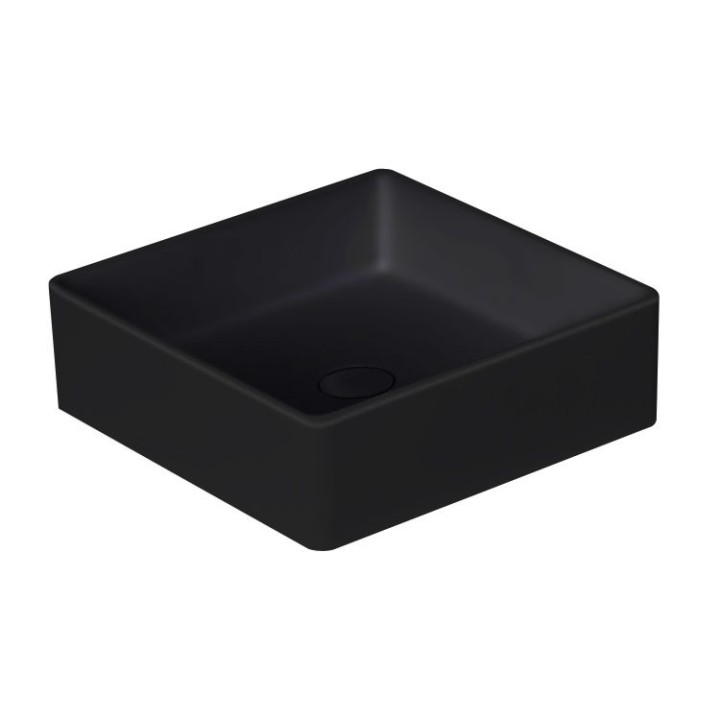 Umyvadlo StoneArt LC110 z minerálního kamene černé 40×40 matné