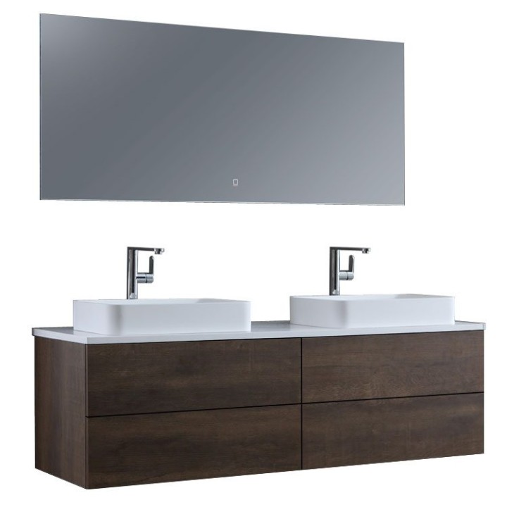 Koupelnový nábytek – set StoneArt Brugge BU-1601pro-5 dubový tmavý 160×50