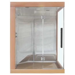 Parní sauna EAGO AWT W200B červený cedr 118×135 levé provedení