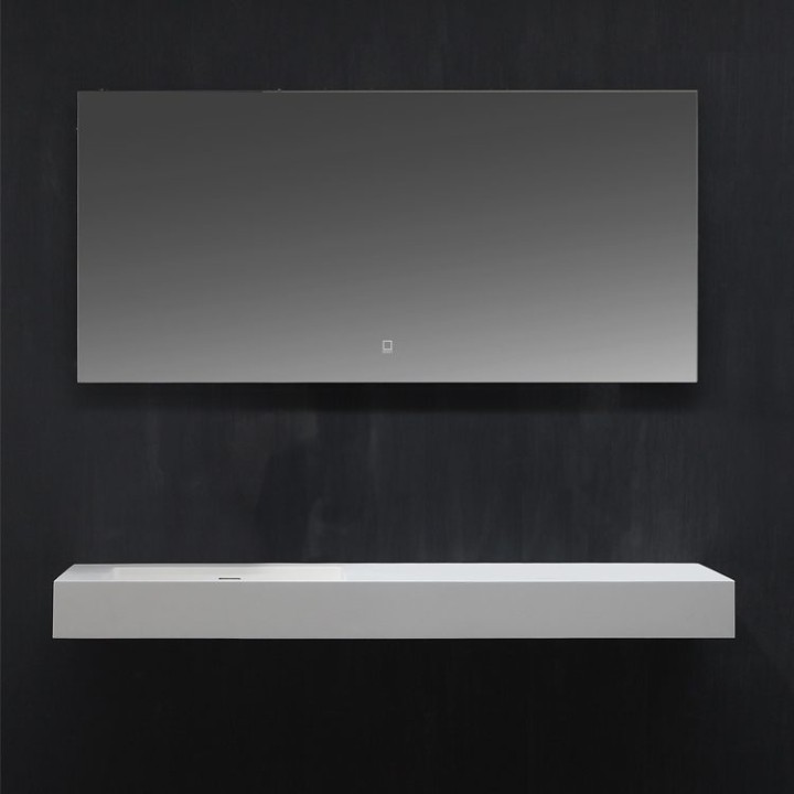 Umyvadlo StoneArt LP4514-0L (minerální kámen) bílé 140×48 cm matné levé