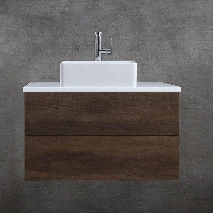 Umyvadlo StoneArt LC110 z minerálního kamene bílé 40×40 matné