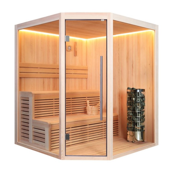 Finská sauna EAGO AWT E1801B borovice 160×160 6,8 kW Cilindro