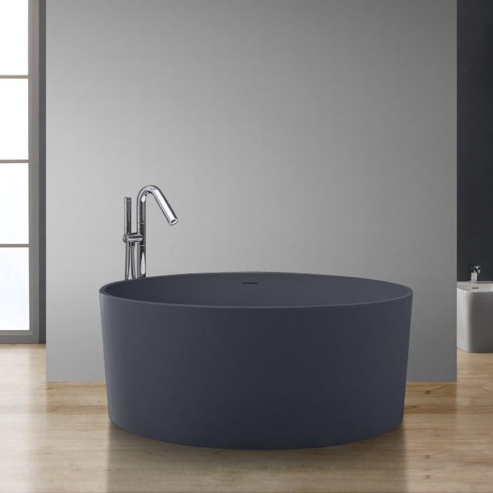 Volně stojící vana StoneArt BS-507 betonově šedá 150×150 matná