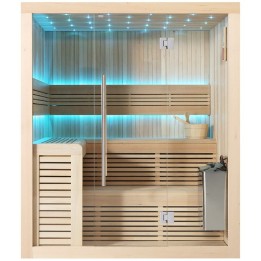 Finská sauna EAGO AWT B1112C hemlock 180×150 9 kW TheWall Bi-O