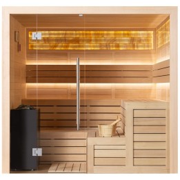 Finská sauna EAGO AWT E1623B hemlock 200×180 9 kW Virta