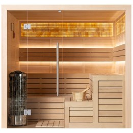 Finská sauna EAGO AWT E1623XL hemlock 240×200 9 kW Cilindro