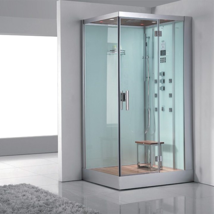 Parní sprchový box EAGO AWT DZ959F8 bílý 120×90 pravé provedení