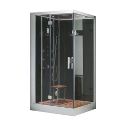 Parní sprchový box EAGO AWT DZ960F8 černý 100×90 levé provedení
