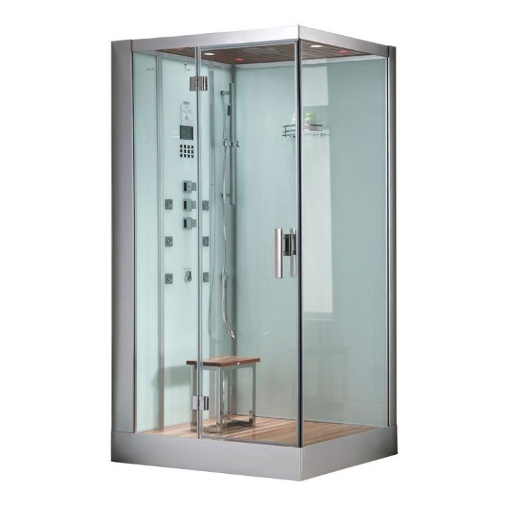 Parní sprchový box EAGO AWT DZ960F8 bílý 100×90 levé provedení