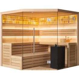 Finská sauna EAGO AWT B1621A hemlock 220×220 9 kW Virta Bi-O