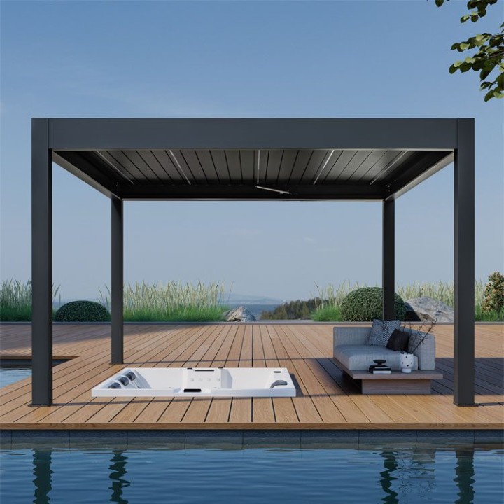 Pergola EAGO AWT P8-4A extreme antracit 4×4 m elektrická
