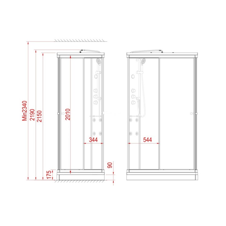 Kompletní sprchový kout Modera | 120×80 cm bílé sklo posuvné dveře obdélníková