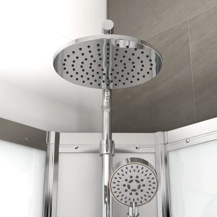 Kompletní sprchový kout Modera | 80×80 cm černé sklo posuvné dveře čtvrtkruhová